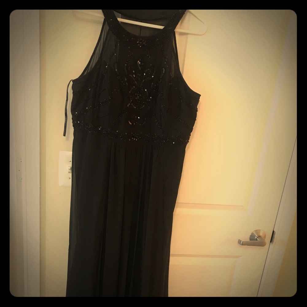 Elegant beaded long evening gown size 14